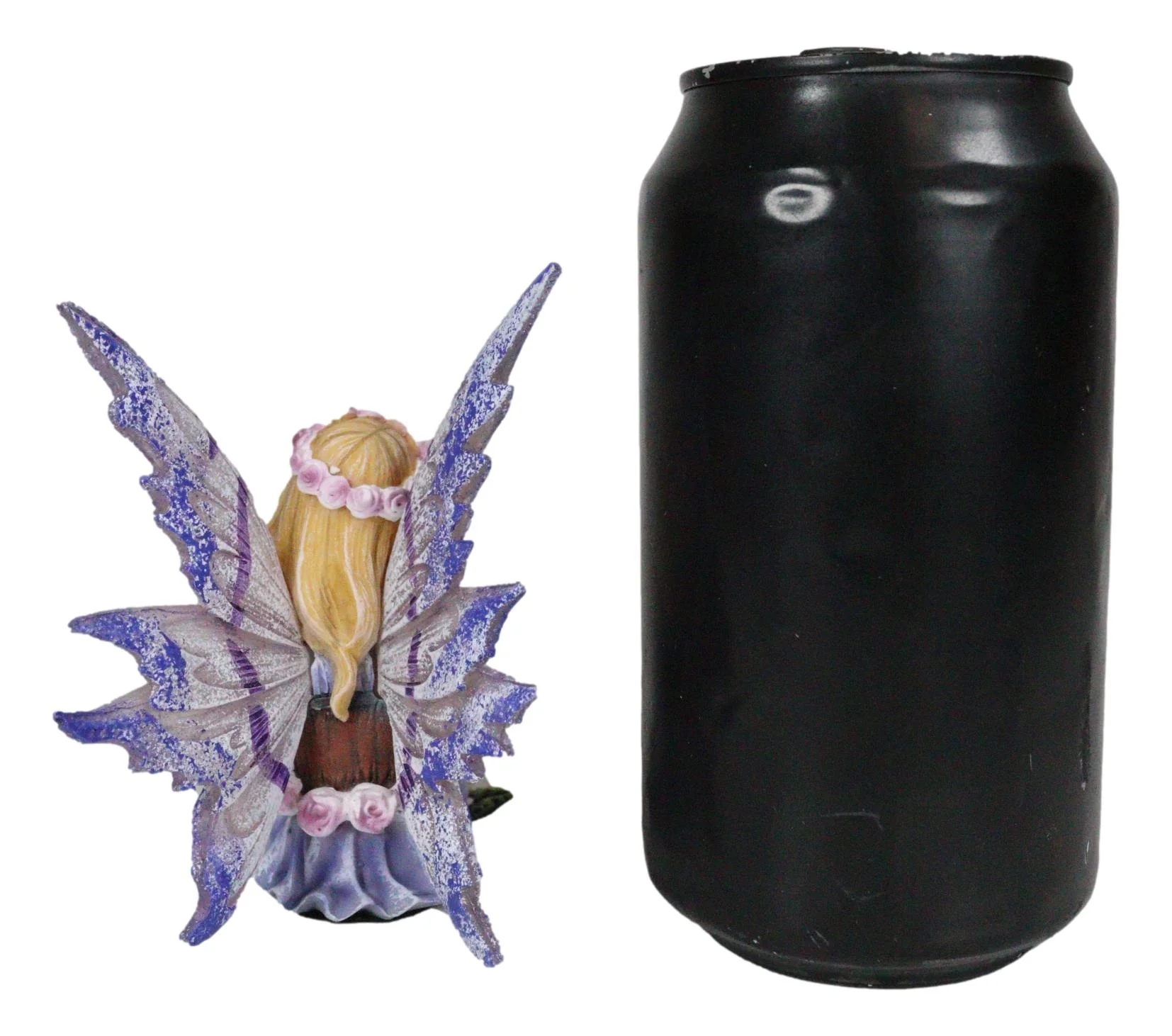 Small Meadowland Tribal Purple Periwinkle Flower Girl Fairy Daydreaming Figurine - Image 6