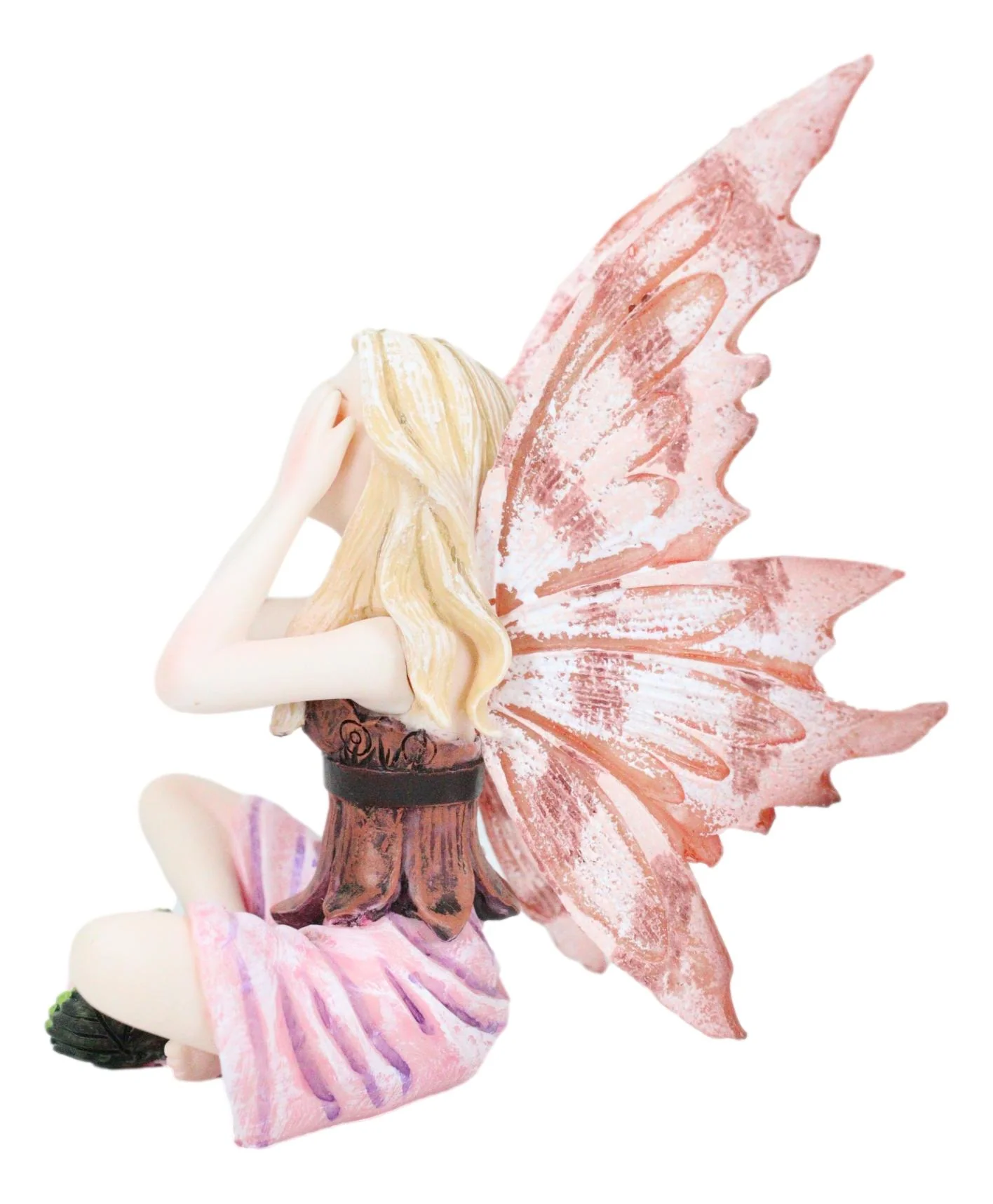 Small Meadowland Tribal Red Rose Flower Playful Girl Fairy Figurine Collectible - Image 3
