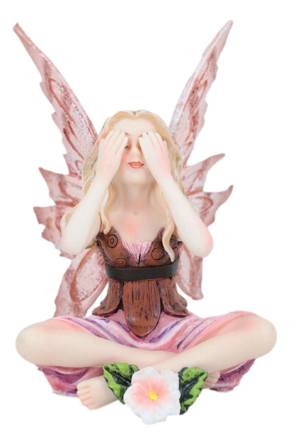 Small Meadowland Tribal Red Rose Flower Playful Girl Fairy Figurine Collectible - Image 4