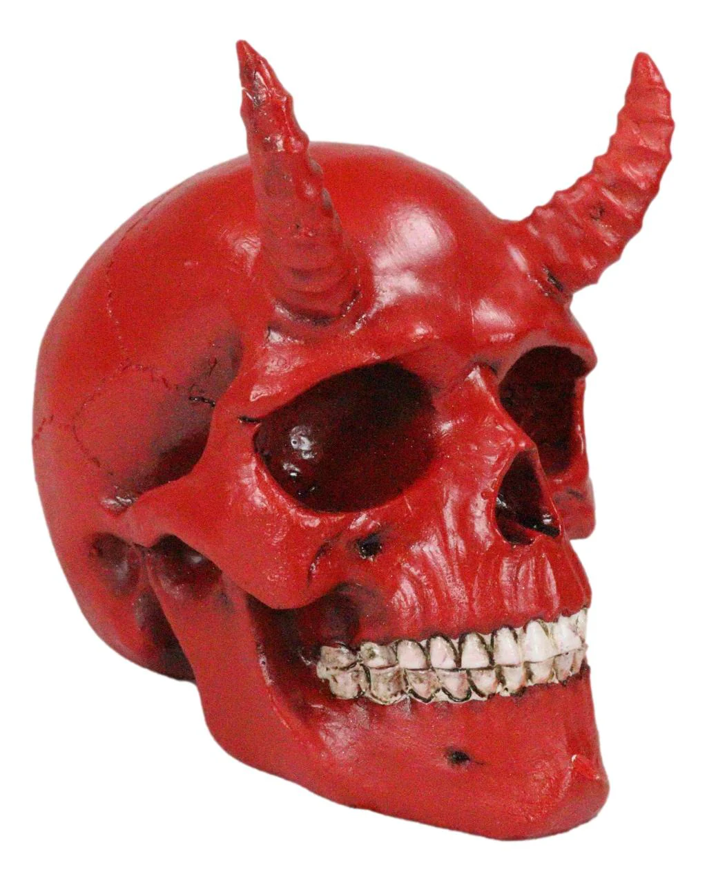 Small Red Horned Demon Skull Hell Spawn Skeleton Inferno Imp Macabre Figurine - Image 6