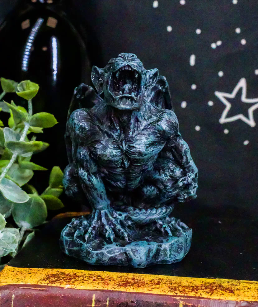 Howling Gothic Winged Werewolf Wolf Man Gargoyle Decorative Miniature Figurine - Image 6