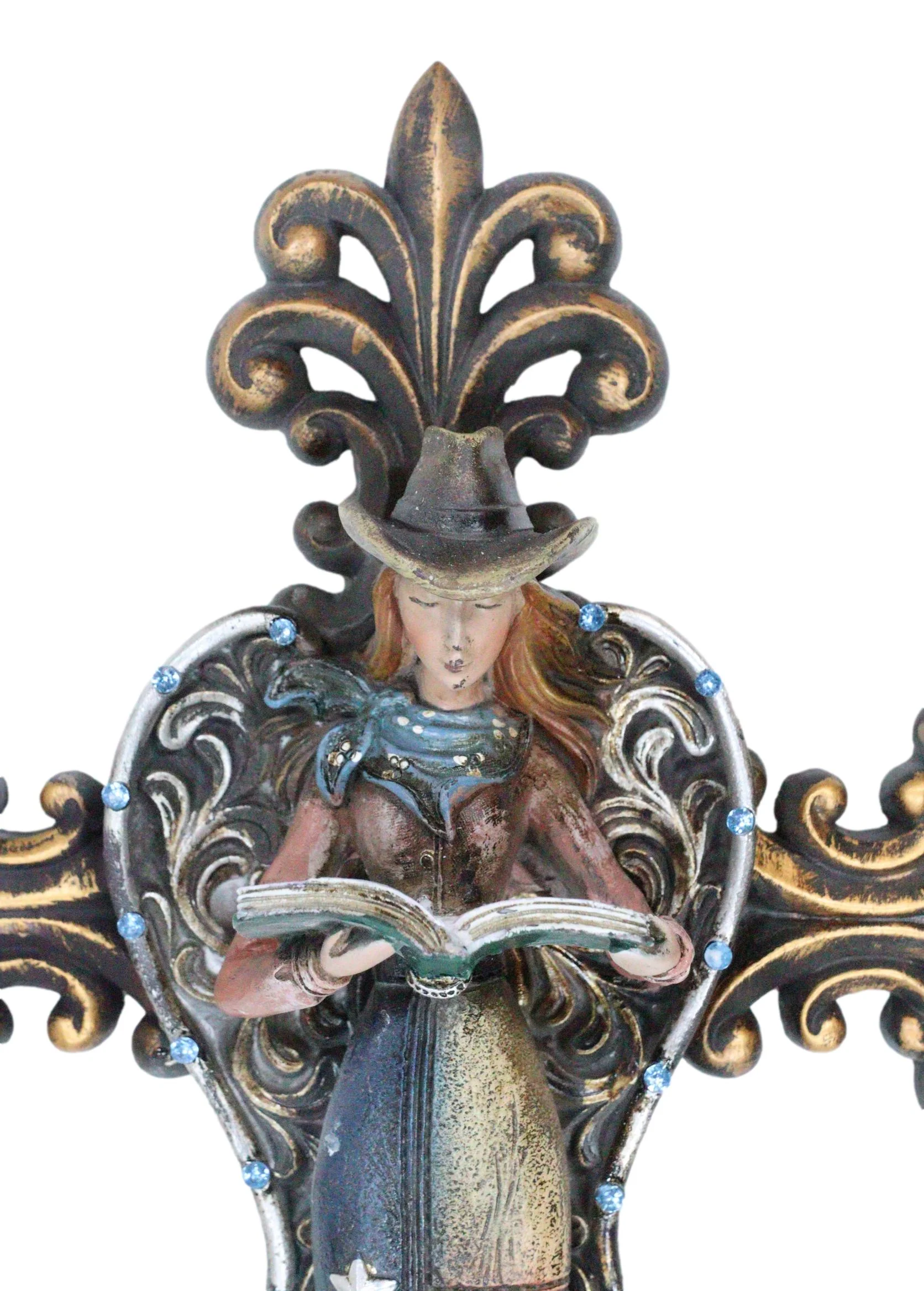 Southwest Rustic Fleur De Lis Texas Western Cowgirl Angel Wall Cross Decor - Image 6