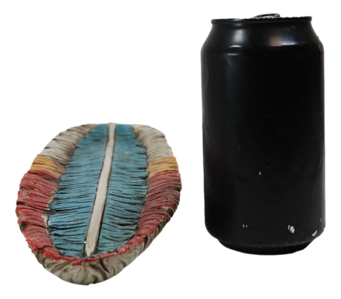 Southwestern American Indian Dreamcatcher Feather Organizer Dish Tray 18"Long - Image 9