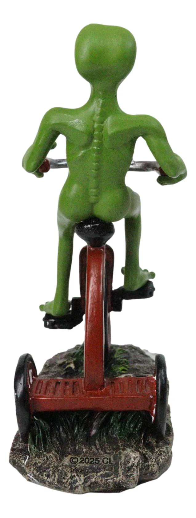 'Space Travel' UFO Green ET Roswell Alien Riding A Red Tricycle Figurine 6.75"H - Image 6