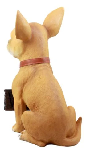 Spicy Mexican Short Coat Chihuahua Dog Large Figurine W/ Welcome Sign Statue - Image 5