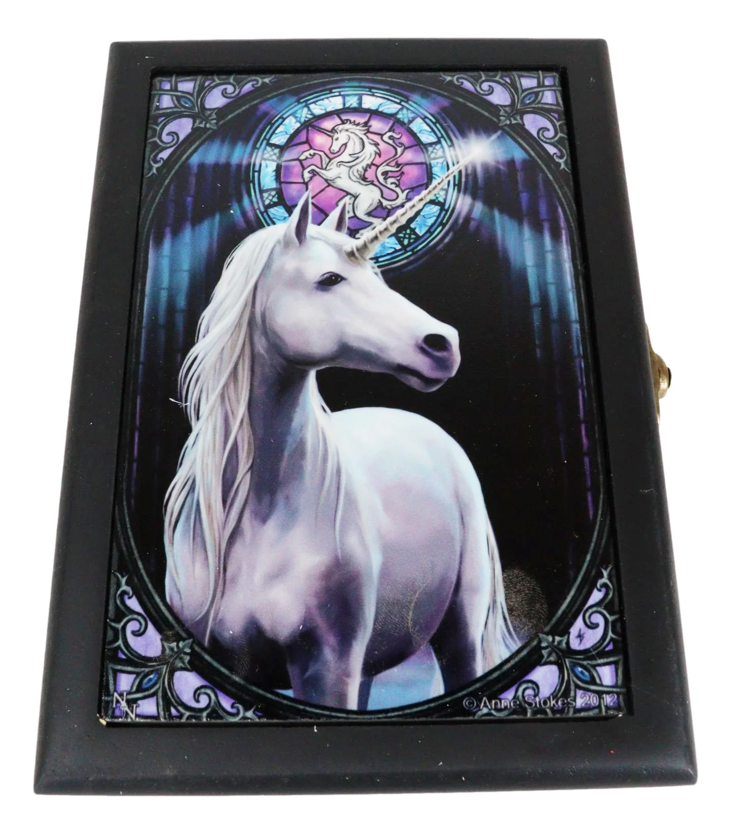 Spirit Enlightenment Sacred Unicorn Art Tile Wooden Tarot Cards Decorative Box - Image 3