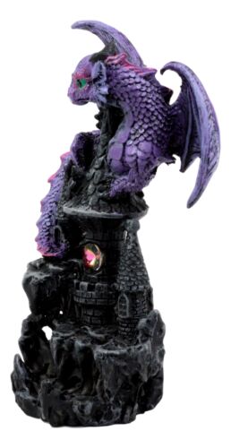 Spyro Purple Twilight Dragon On Castle Top Figurine 5"H Hyperion Dragon Statue - Image 2