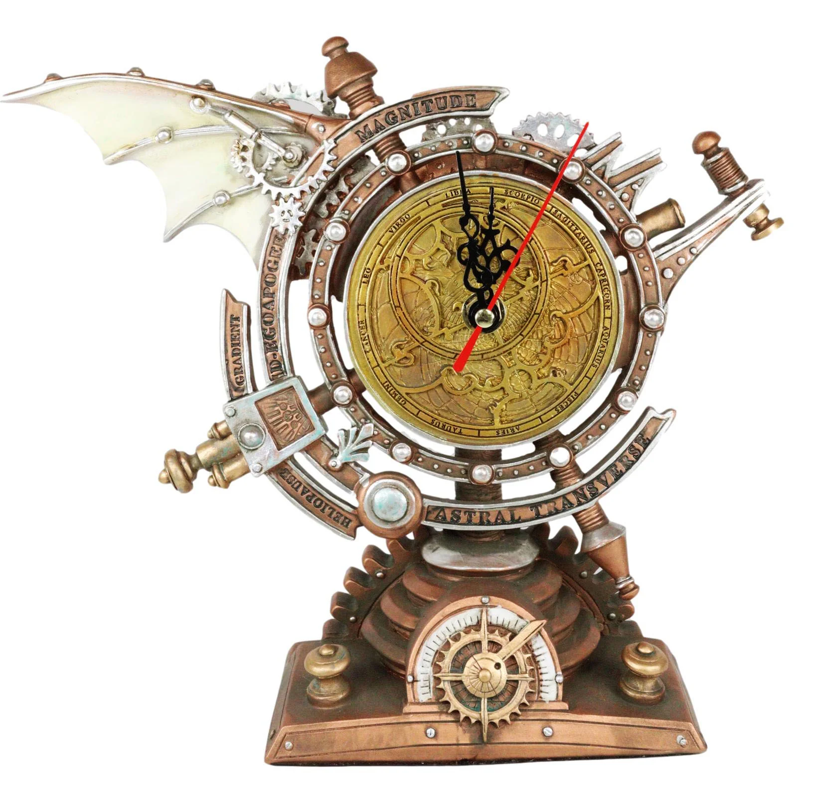Ebros Steampunk Celestial Intergalactic Stormgrave Chronometer Decorative Table Clock - Image 2