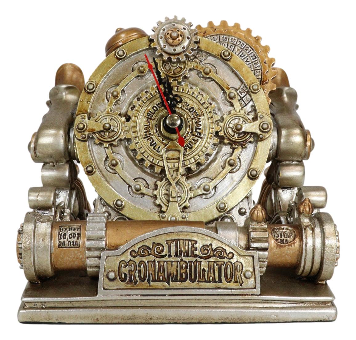 Steampunk Chronambulator Time Warp Machine With Painted Clockwork Desktop Clock - Image 2
