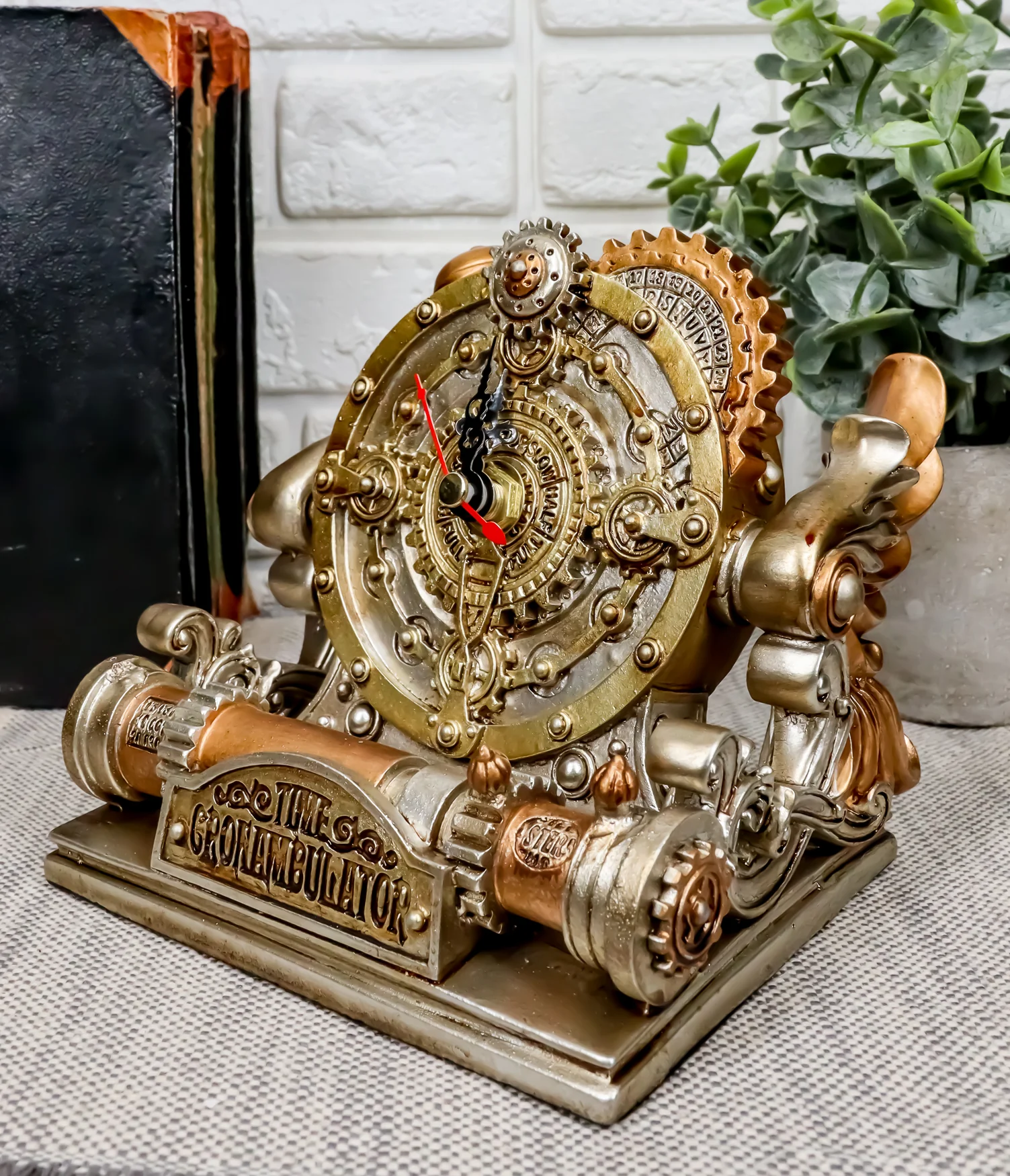 Steampunk Chronambulator Time Warp Machine With Painted Clockwork Desktop Clock - Image 8