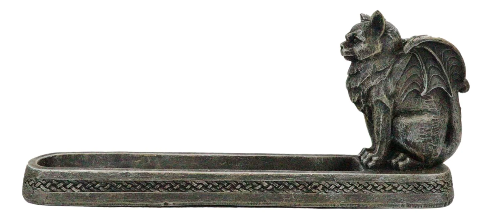 Stoic Angel Winged Cat On Celtic Knotwork Incense And Candle Holder Figurine - Image 5