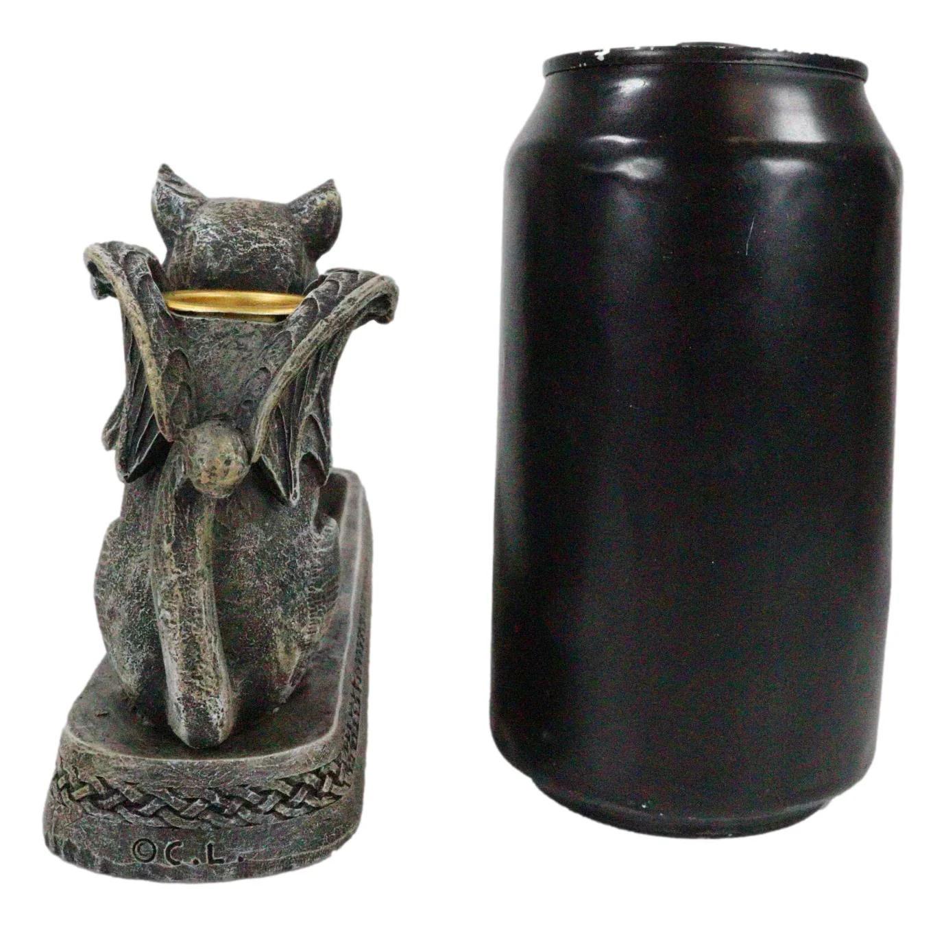 Stoic Angel Winged Cat On Celtic Knotwork Incense And Candle Holder Figurine - Image 7