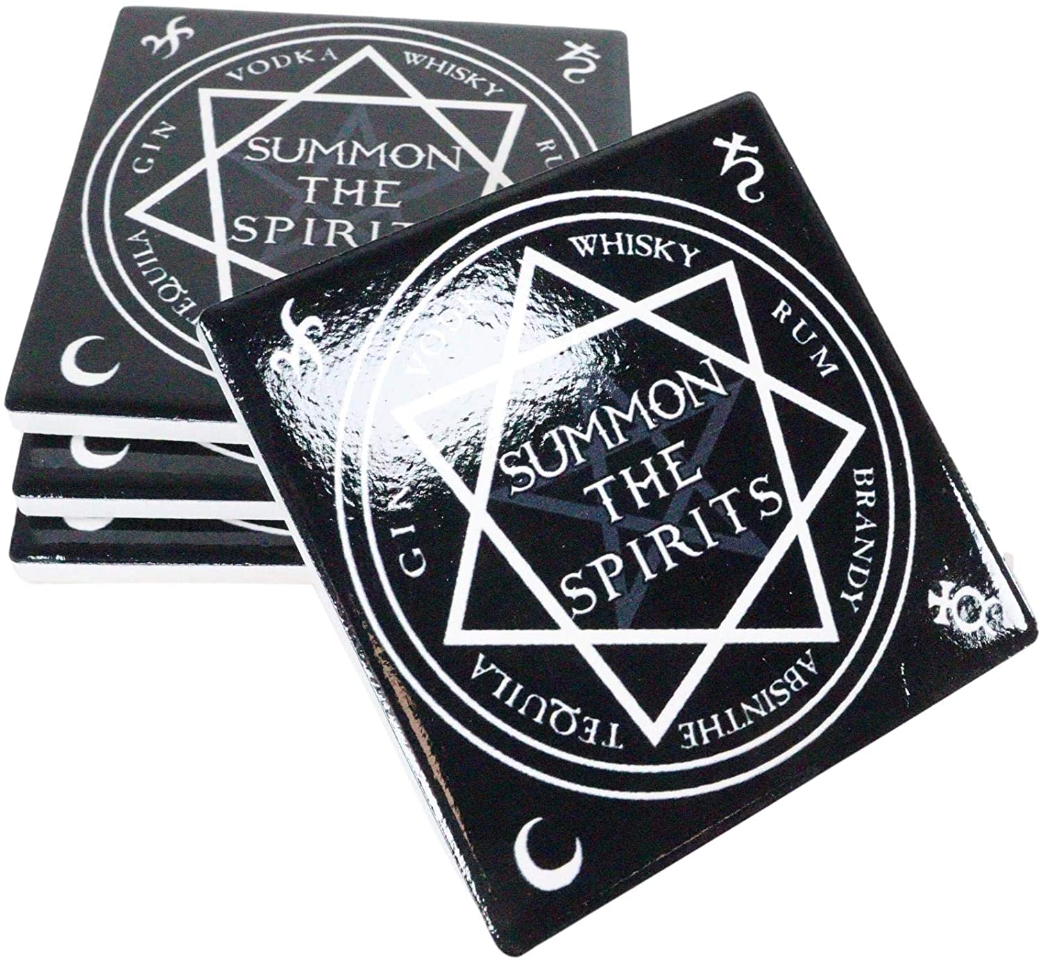 Ebros Occult Heptagram Star Summon The Spirits Cork Backed Coaster Set of 4 - Image 6