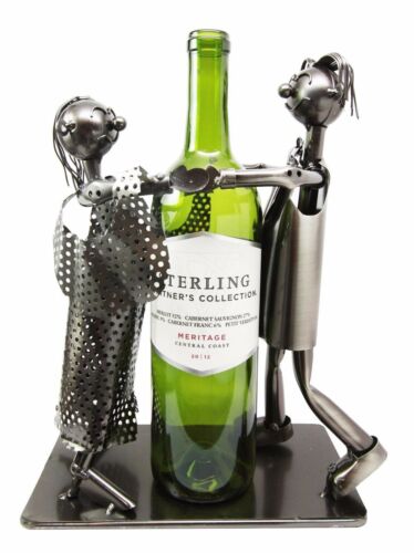 Tango Dancing Lover Couple Hand Made Metal Wine Bottle Holder Caddy Decor - Image 2