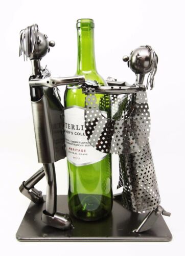Tango Dancing Lover Couple Hand Made Metal Wine Bottle Holder Caddy Decor - Image 3