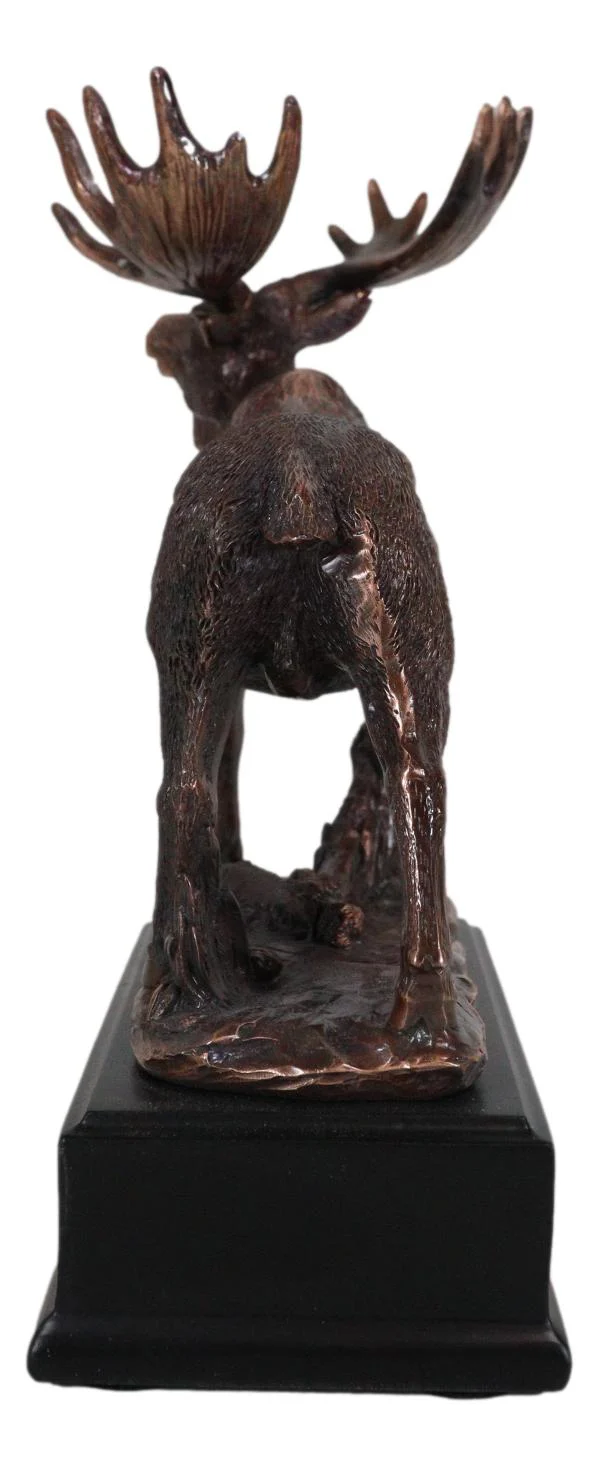 The Emperor Wild Elk Bull Moose Statue Bronze Electroplated Figurine With Base - Image 6