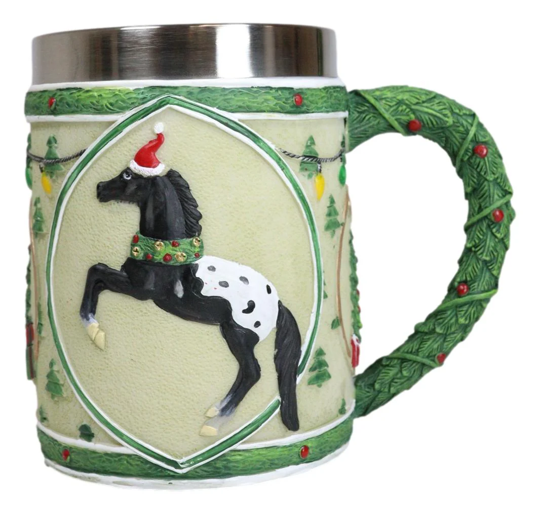 The Trail Of Painted Ponies Appy Holidays Christmas Santa Horse Tankard Mug - Image 2