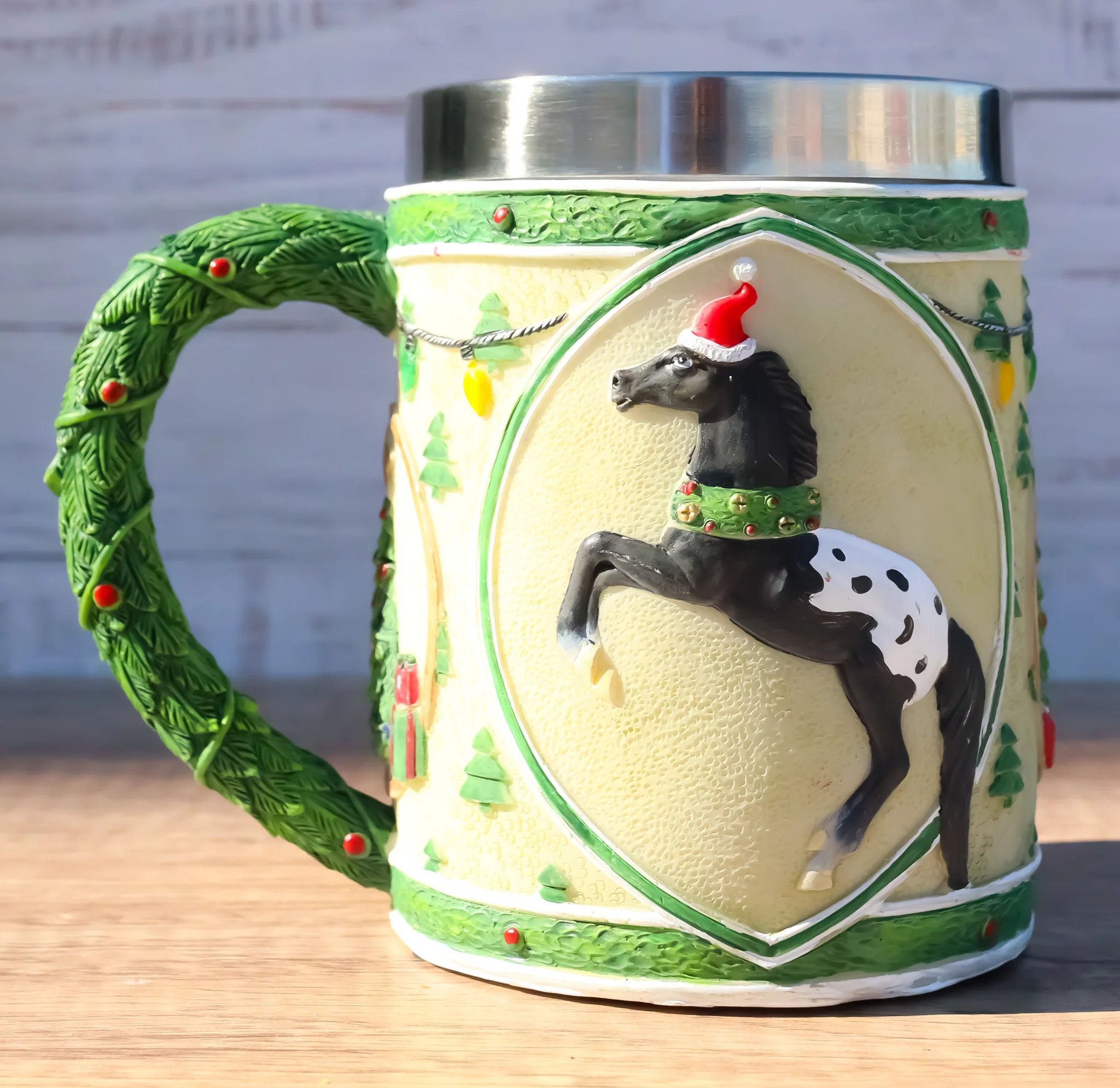 The Trail Of Painted Ponies Appy Holidays Christmas Santa Horse Tankard Mug - Image 8