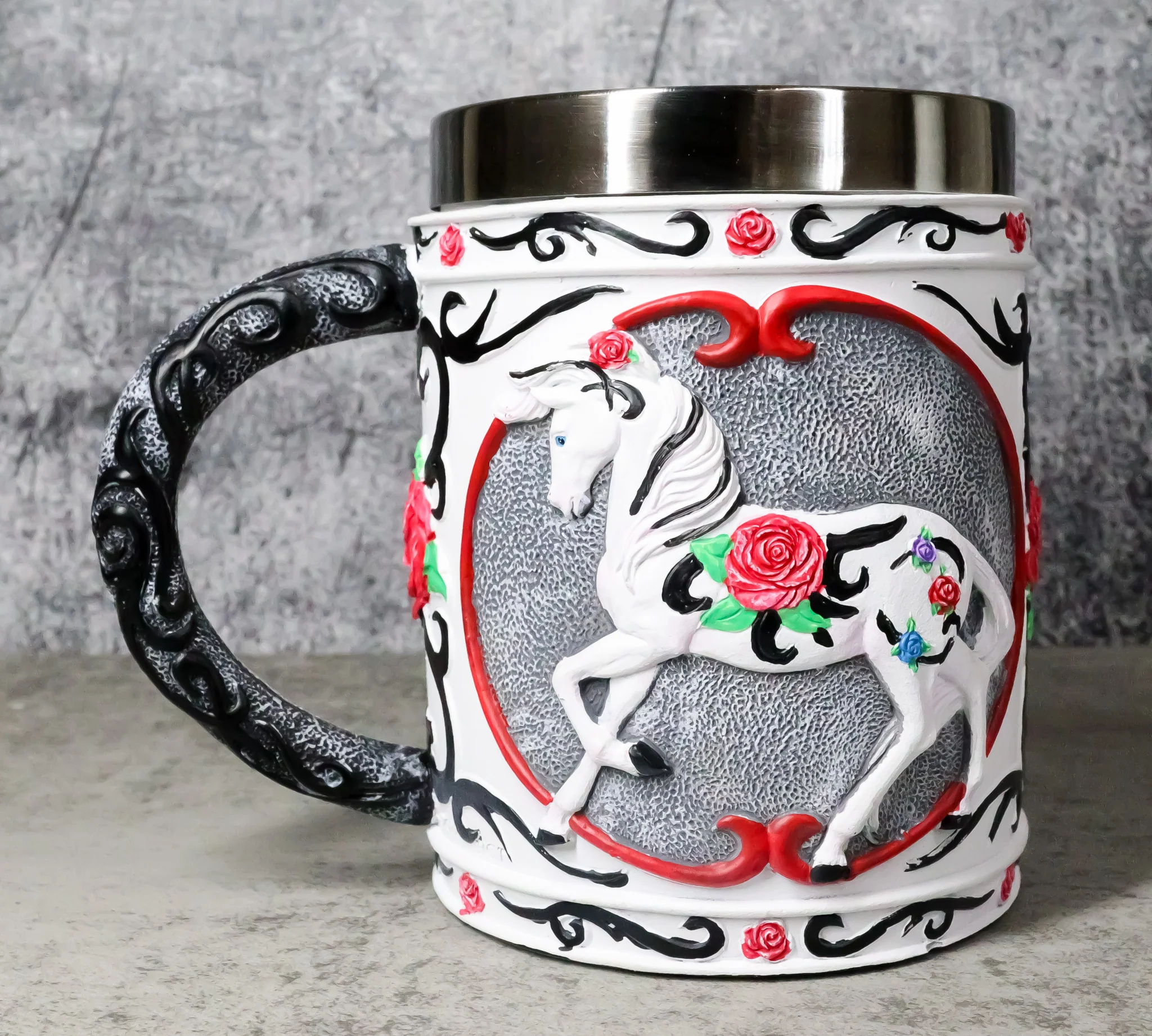 The Trail Of Painted Ponies Tribal Rose Thorny Valentines Horse Tankard Mug - Image 10