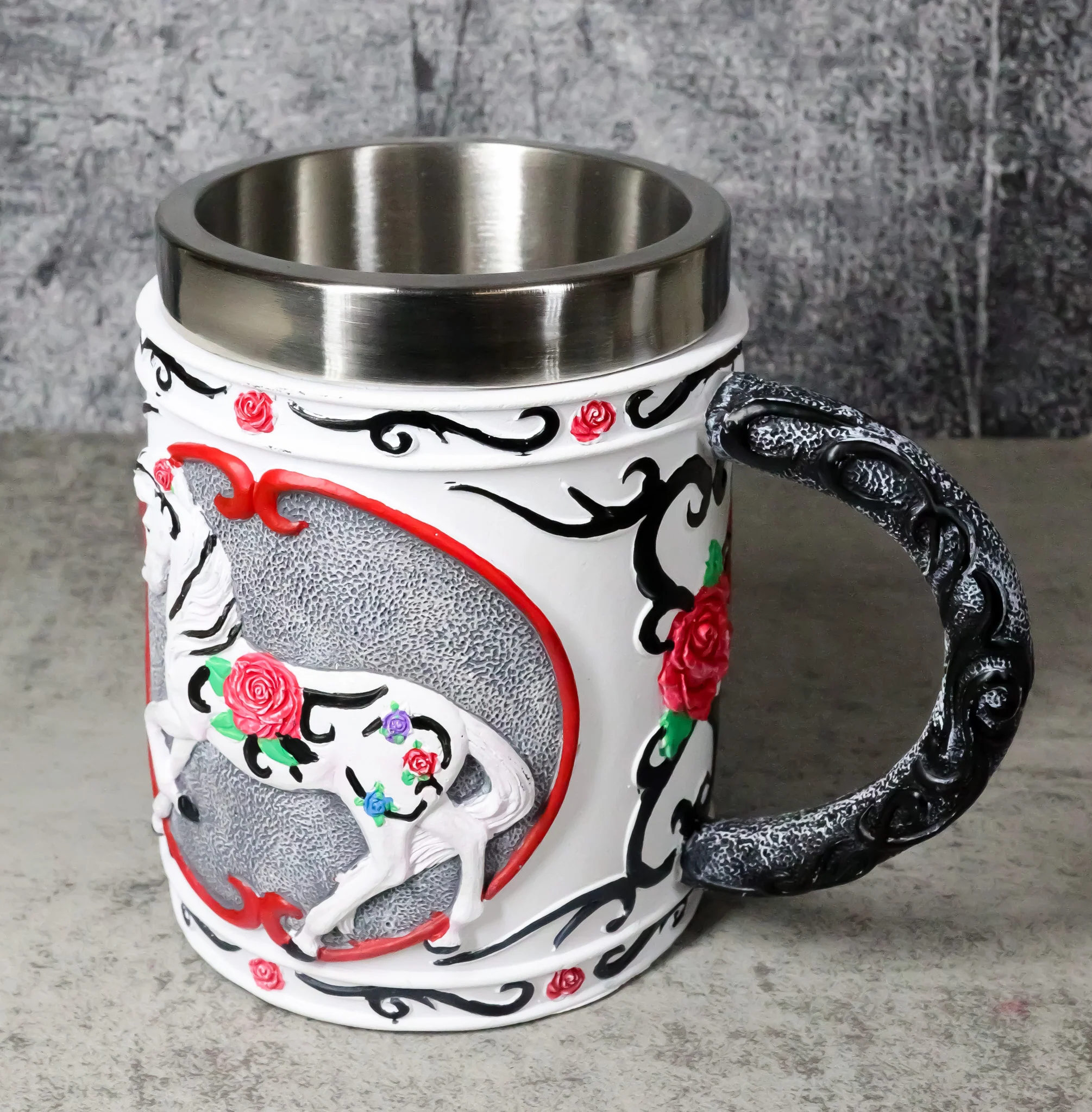 The Trail Of Painted Ponies Tribal Rose Thorny Valentines Horse Tankard Mug - Image 9