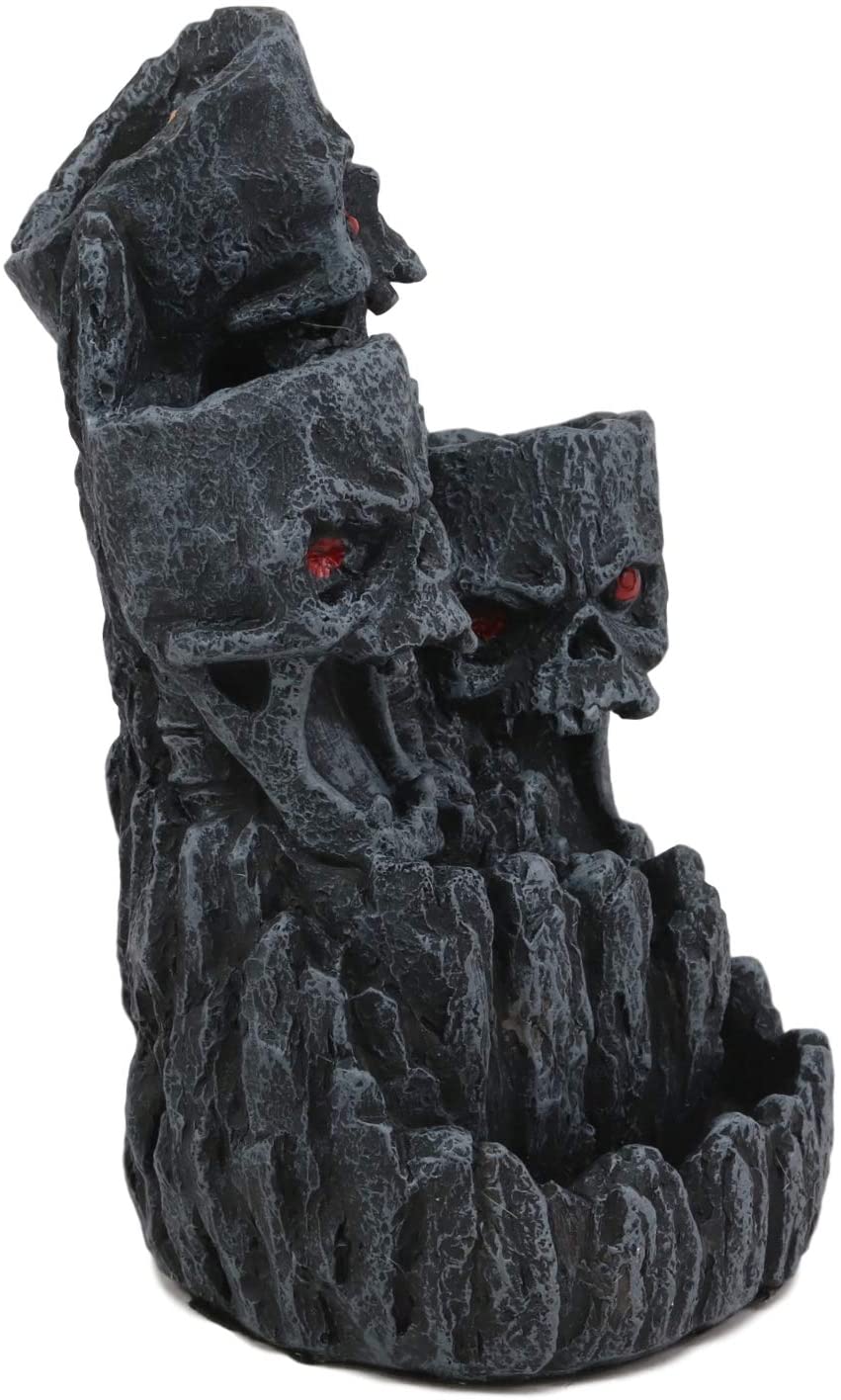Ebros Three Screaming Skulls Death Mountain Cave Backflow Incense Burner Statue - Image 6
