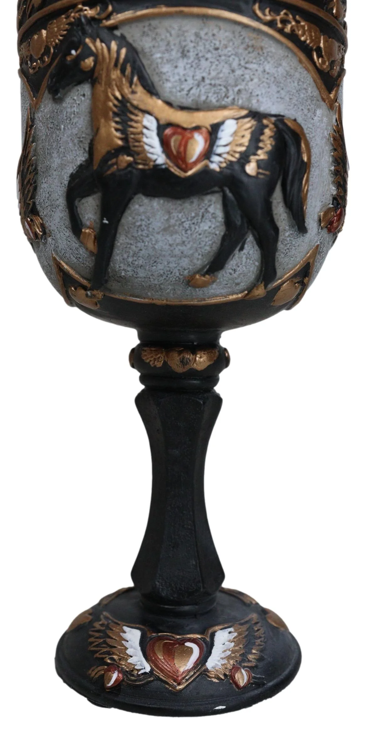 Trail Of Painted Ponies Heart Of Gold Pony Horse With Winged Heart Wine Goblet - Image 7