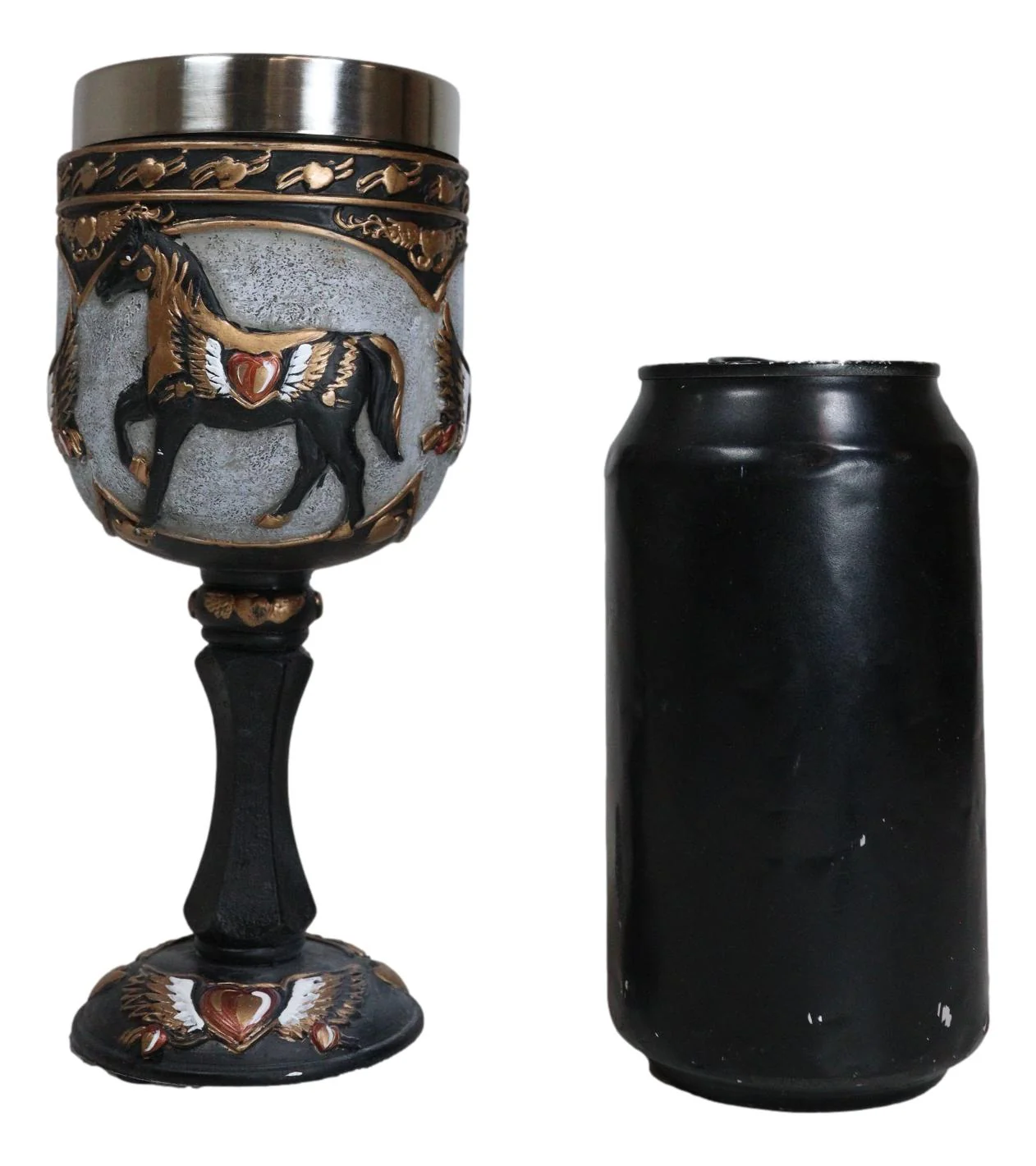 Trail Of Painted Ponies Heart Of Gold Pony Horse With Winged Heart Wine Goblet - Image 9