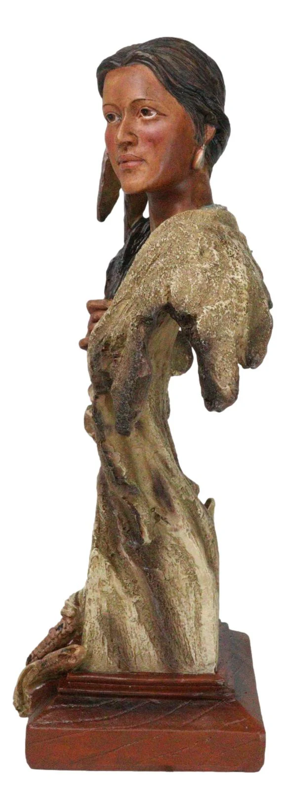 Tribal Native American Indian Lady Princess with Eagle Feathers Bust Figurine - Image 6