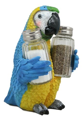 Ebros Tropical Rainforest Blue Scarlet Macaw Parrot Salt Pepper Shakers Holder - Image 6