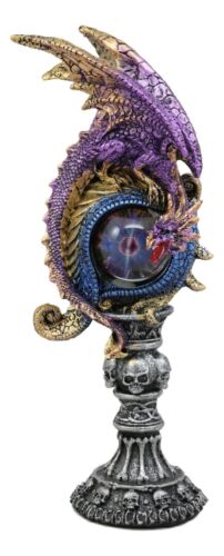 Twilight Perching Dragon On Alchemy Skulls Eye Of Sauron Ocular Tower Figurine - Image 3