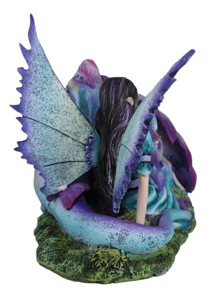 Twilight Slumber Enchanted Fairy With Sleeping Dragon On Lap Amy Brown Figurine - Image 5