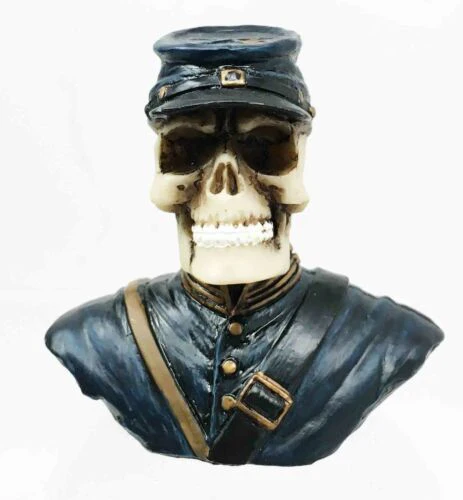 Union North Army Civil War Skeleton Skull Bust Figurine Sculpture Soldier - Image 2