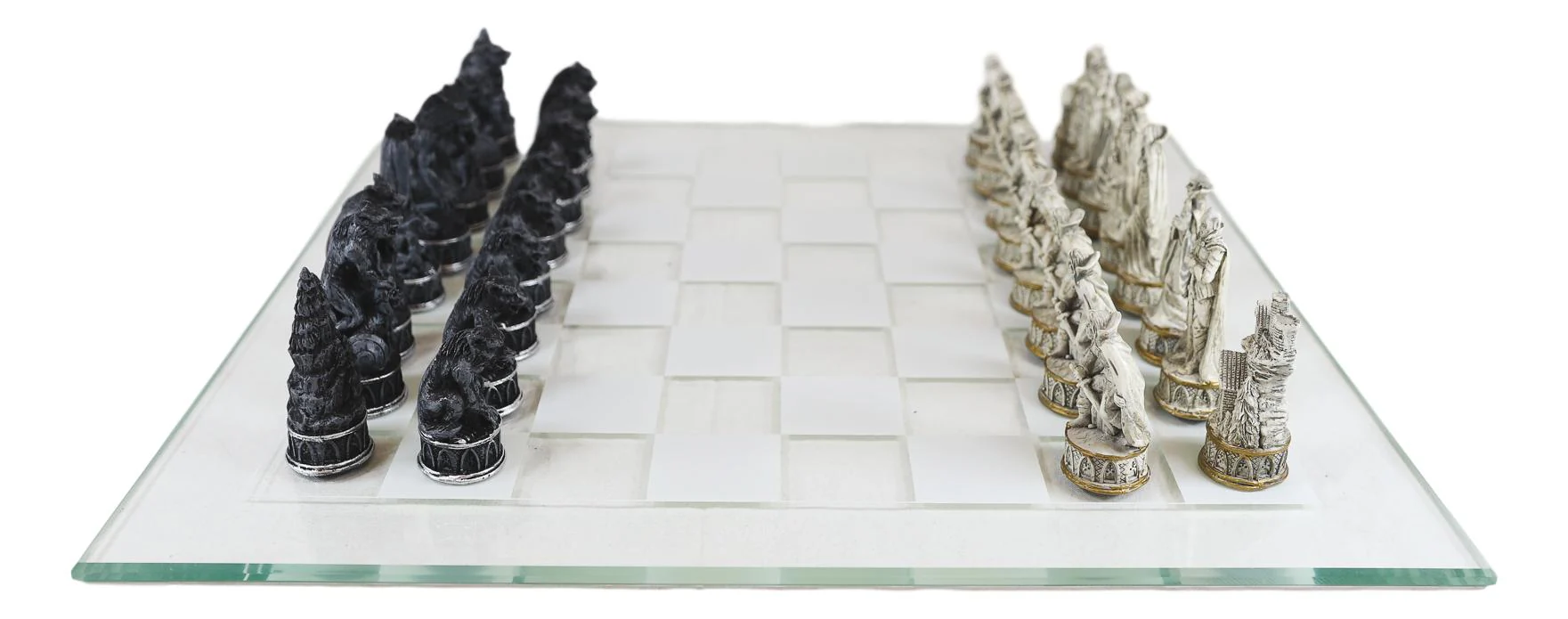 Ebros Gothic Vampires VS Werewolves Dracula Chess Pieces and Glass Board Set - Image 6
