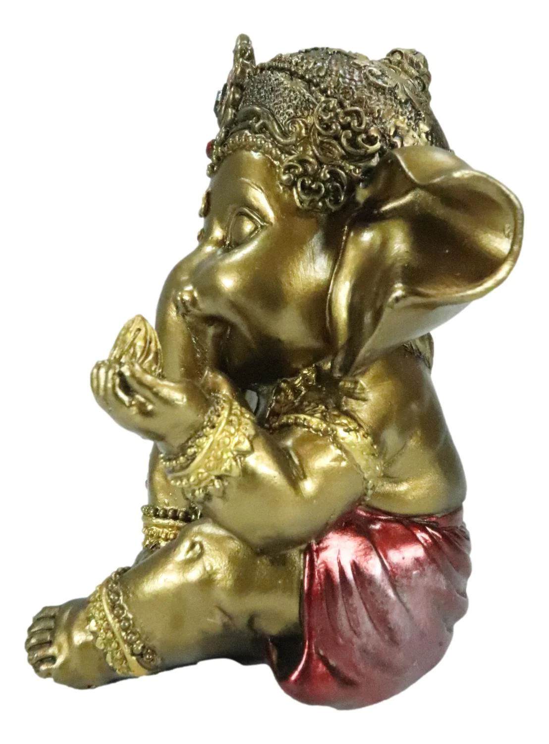 Vastu Hindu Elephant God Baby Ganesha Ganapati With Fire Ember In Hand Figurine - Image 4