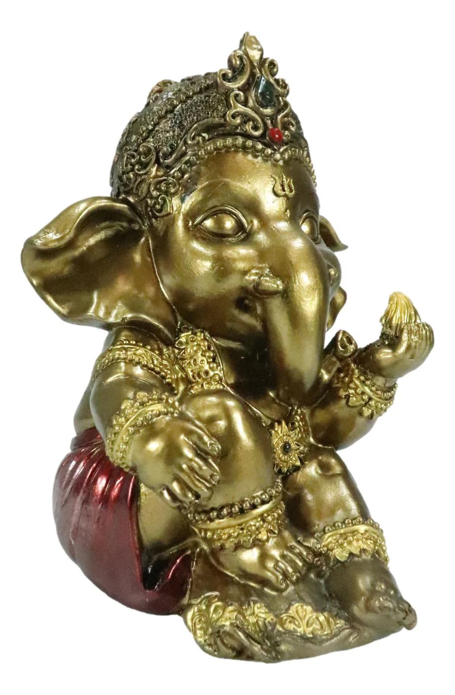 Vastu Hindu Elephant God Baby Ganesha Ganapati With Fire Ember In Hand Figurine - Image 5