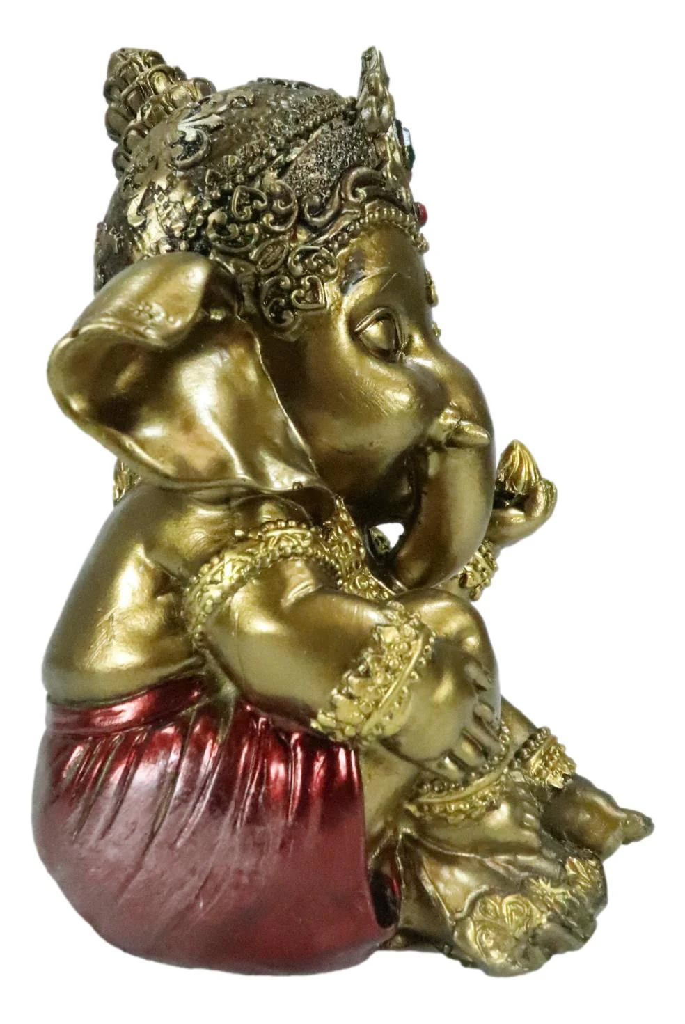 Vastu Hindu Elephant God Baby Ganesha Ganapati With Fire Ember In Hand Figurine - Image 6