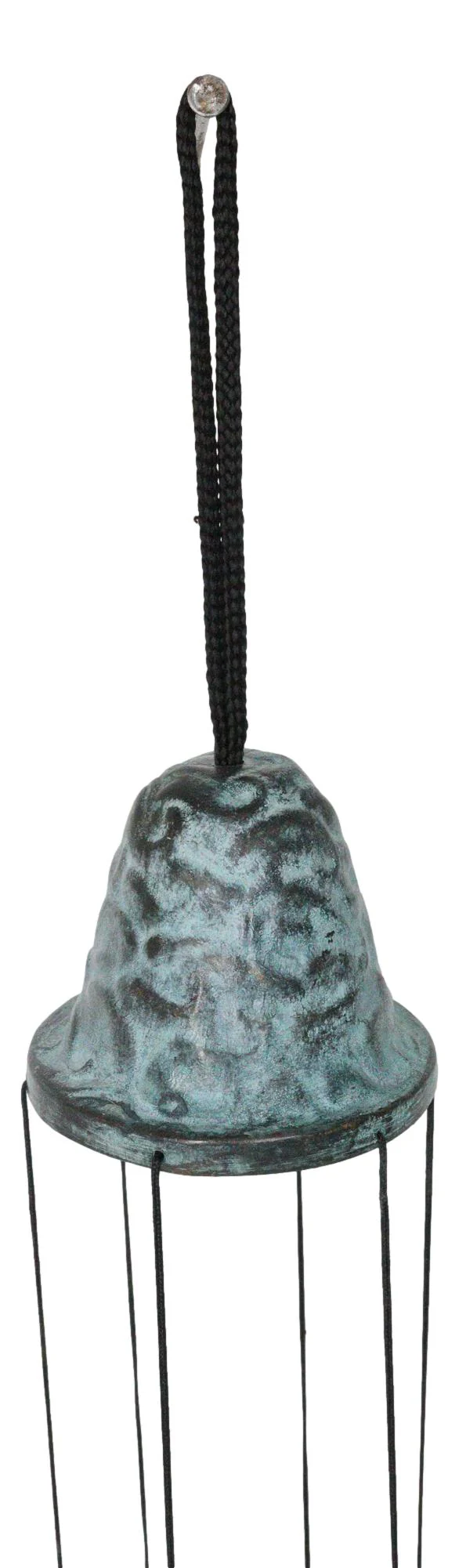Verdigris Distressed Brass Metal Nautical Bell With Marine Seahorses Wind Chime - Image 7