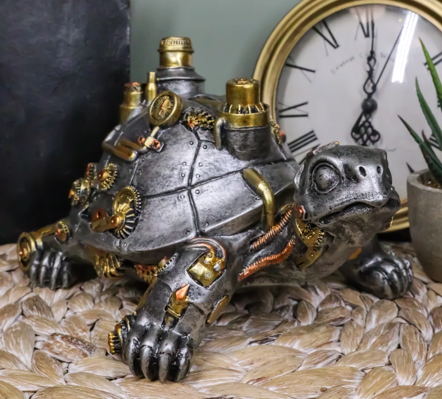 Victorian Steam Age Nautical Steampunk Geared Bionic Turtle Tortoise Figurine - Image 9