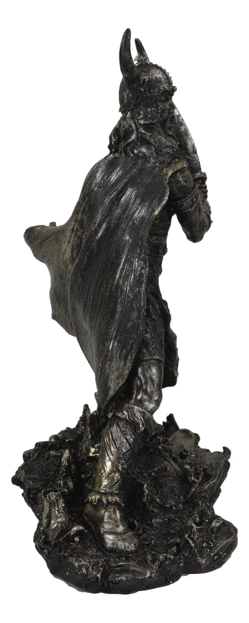 Viking Berserker Warrior With Bull Horn Helmet Wielding Sword Statue 10"H - Image 6