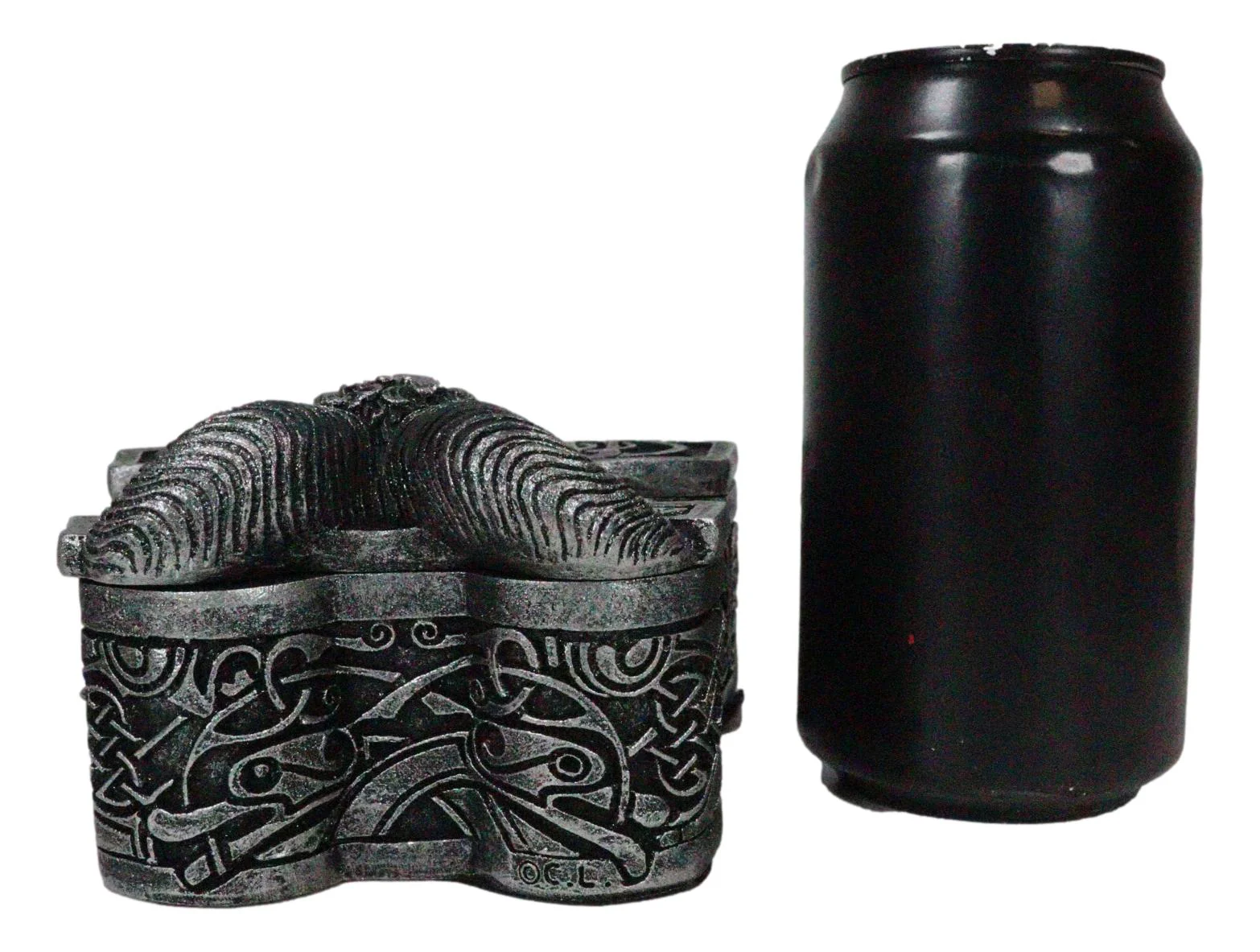 Viking Ram Skull Thor Hammer Mjolnir With Runes Knotwork Decorative Jewelry Box - Image 7