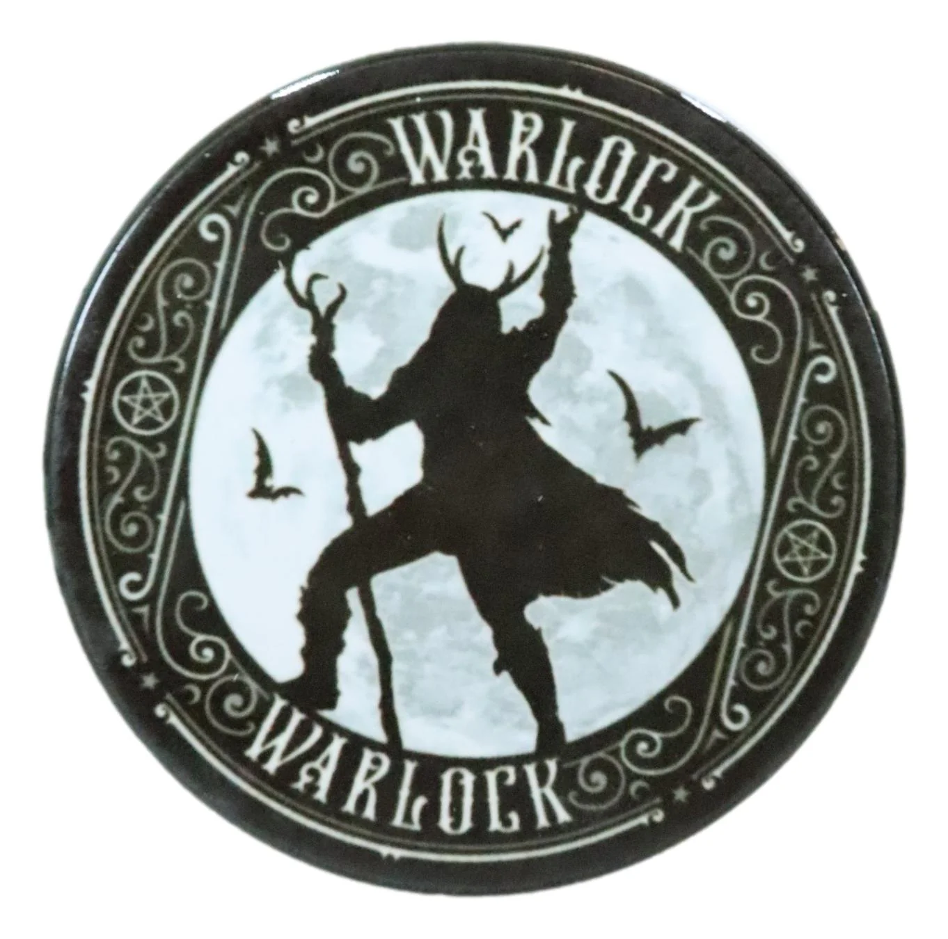 Warlock With Full Moon And Bats Ceramic Coaster Set of 4 Tiles With Cork Backs - Image 2