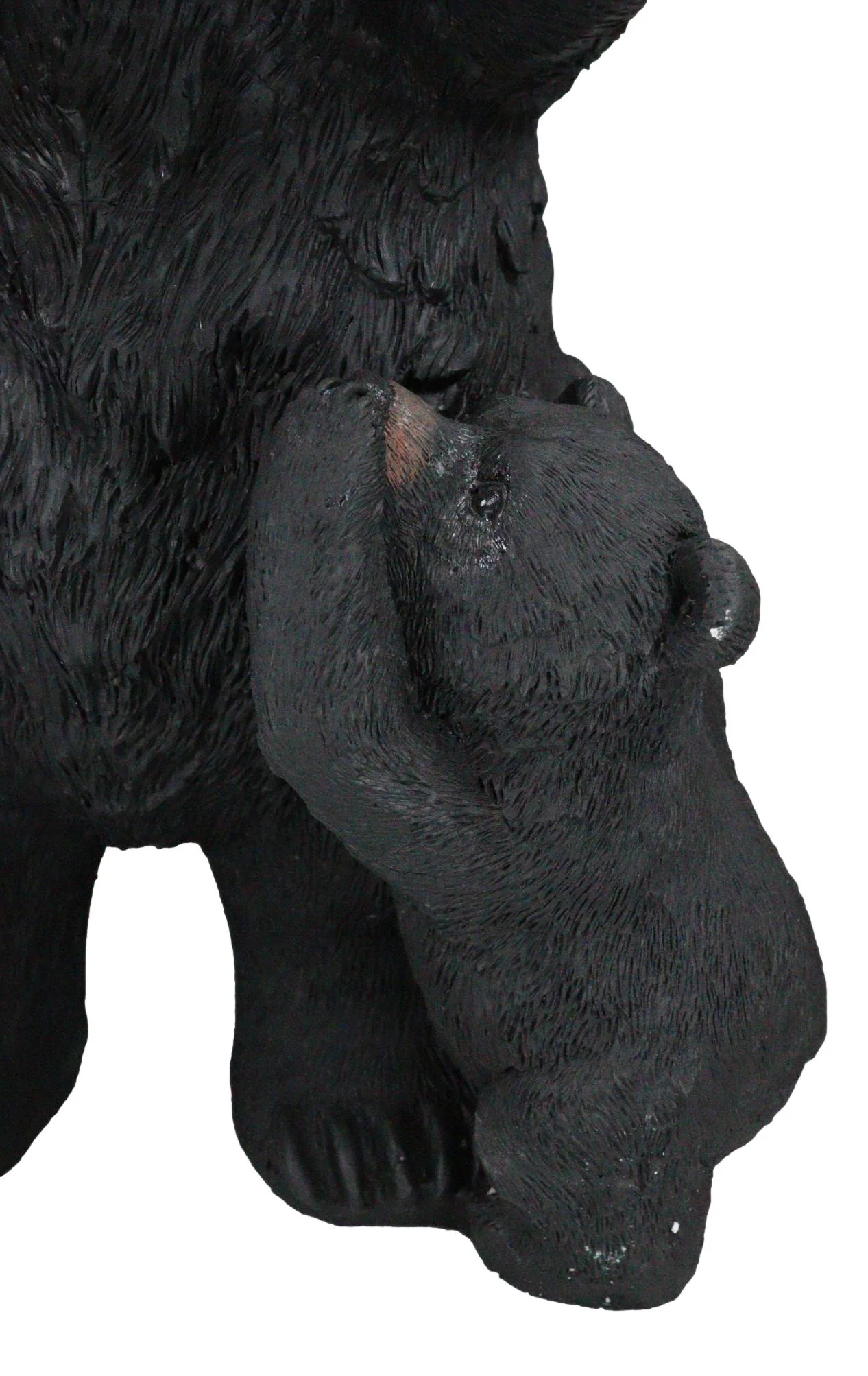 Western Black Mother Bear With Cub Toilet Paper Holder Floor Standing Figurine - Image 3