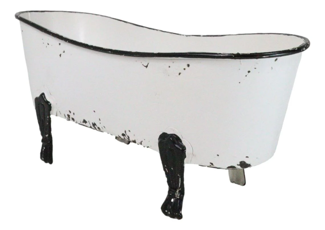 Western Country Rustic Metal Freestanding Bathtub Replica Decor 10"L - Image 6