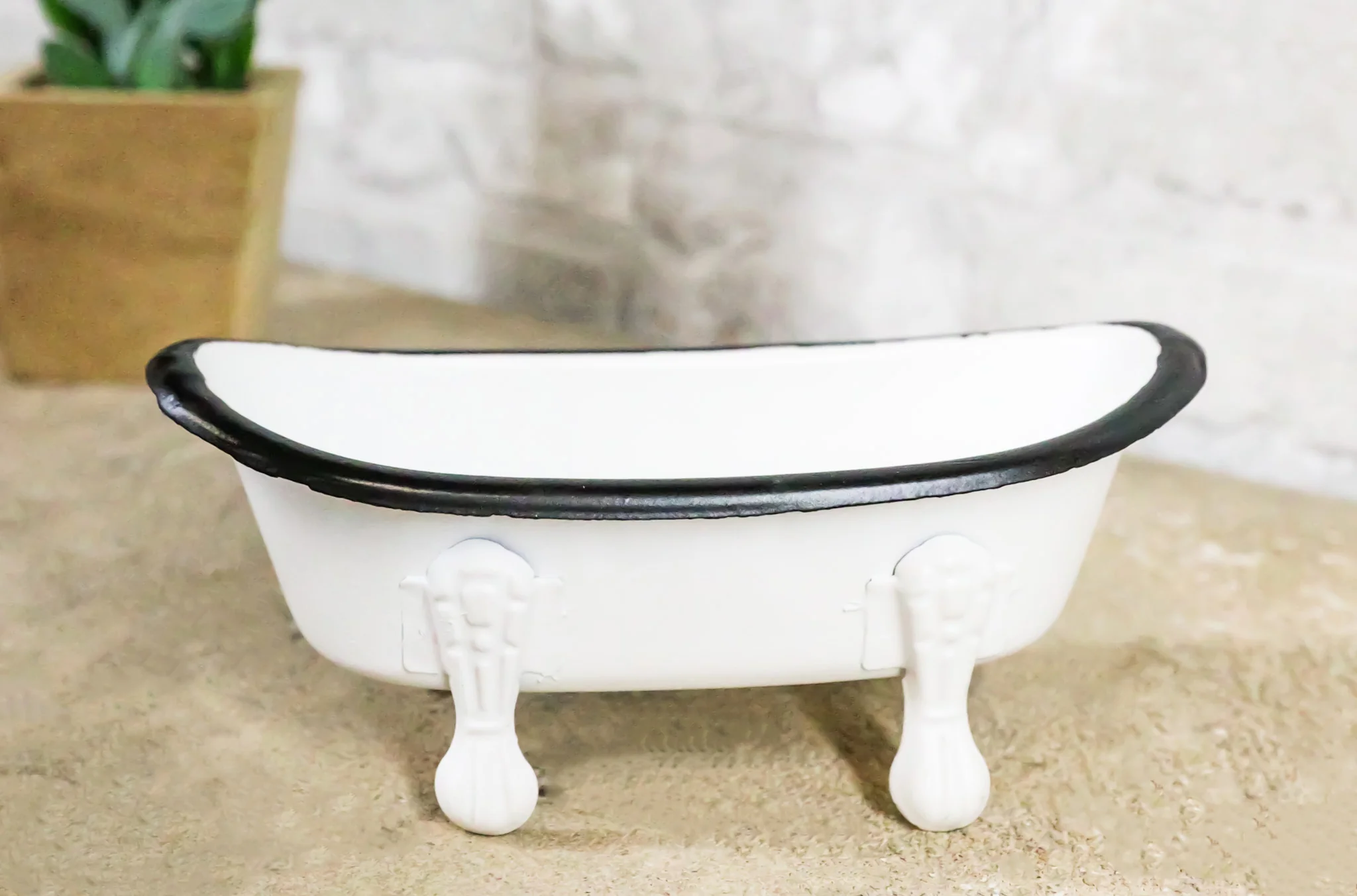 Western Country Rustic Metal Freestanding Small Bathtub Replica Decor 5.75"L - Image 10