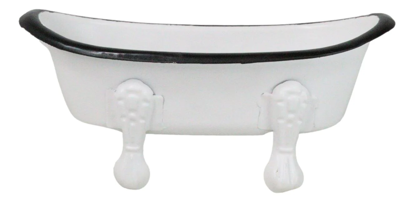 Western Country Rustic Metal Freestanding Small Bathtub Replica Decor 5.75"L - Image 3