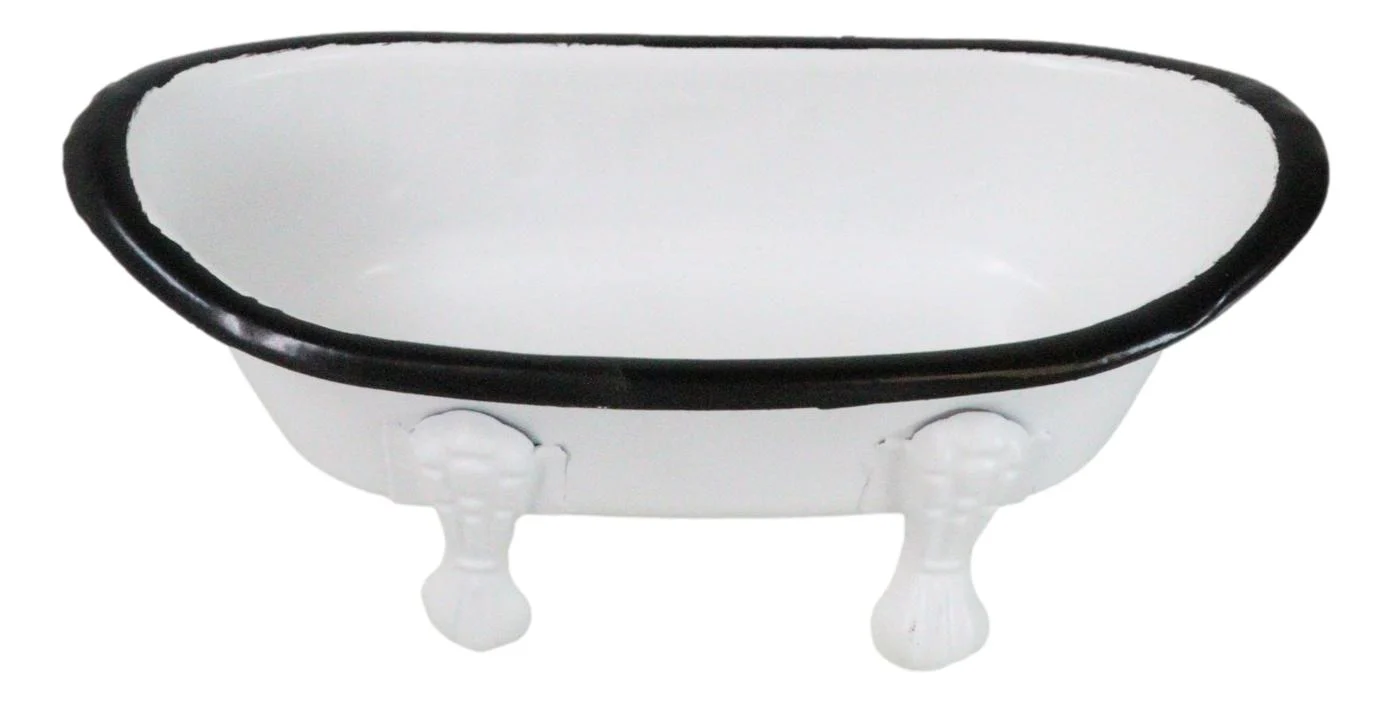 Western Country Rustic Metal Freestanding Small Bathtub Replica Decor 5.75"L - Image 4