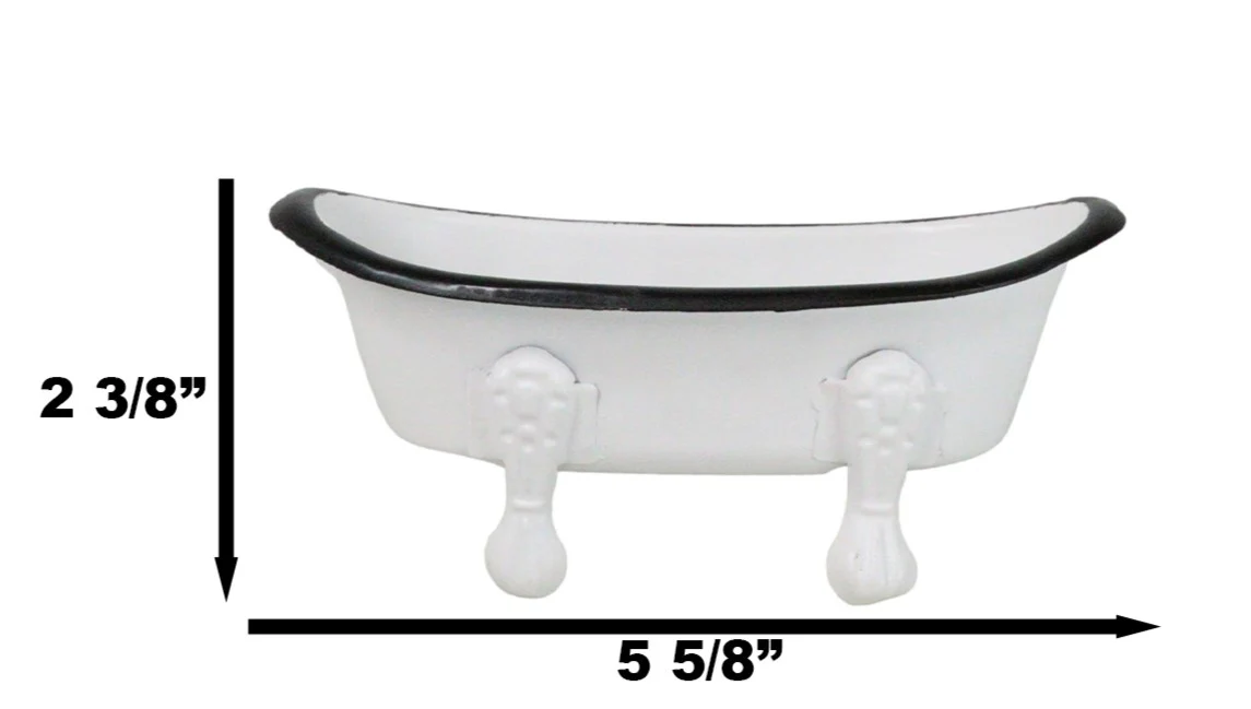 Western Country Rustic Metal Freestanding Small Bathtub Replica Decor 5.75"L - Image 8