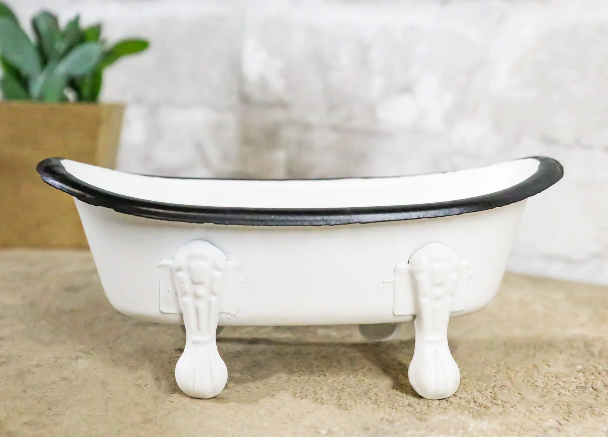 Western Country Rustic Metal Freestanding Small Bathtub Replica Decor 5.75"L - Image 9