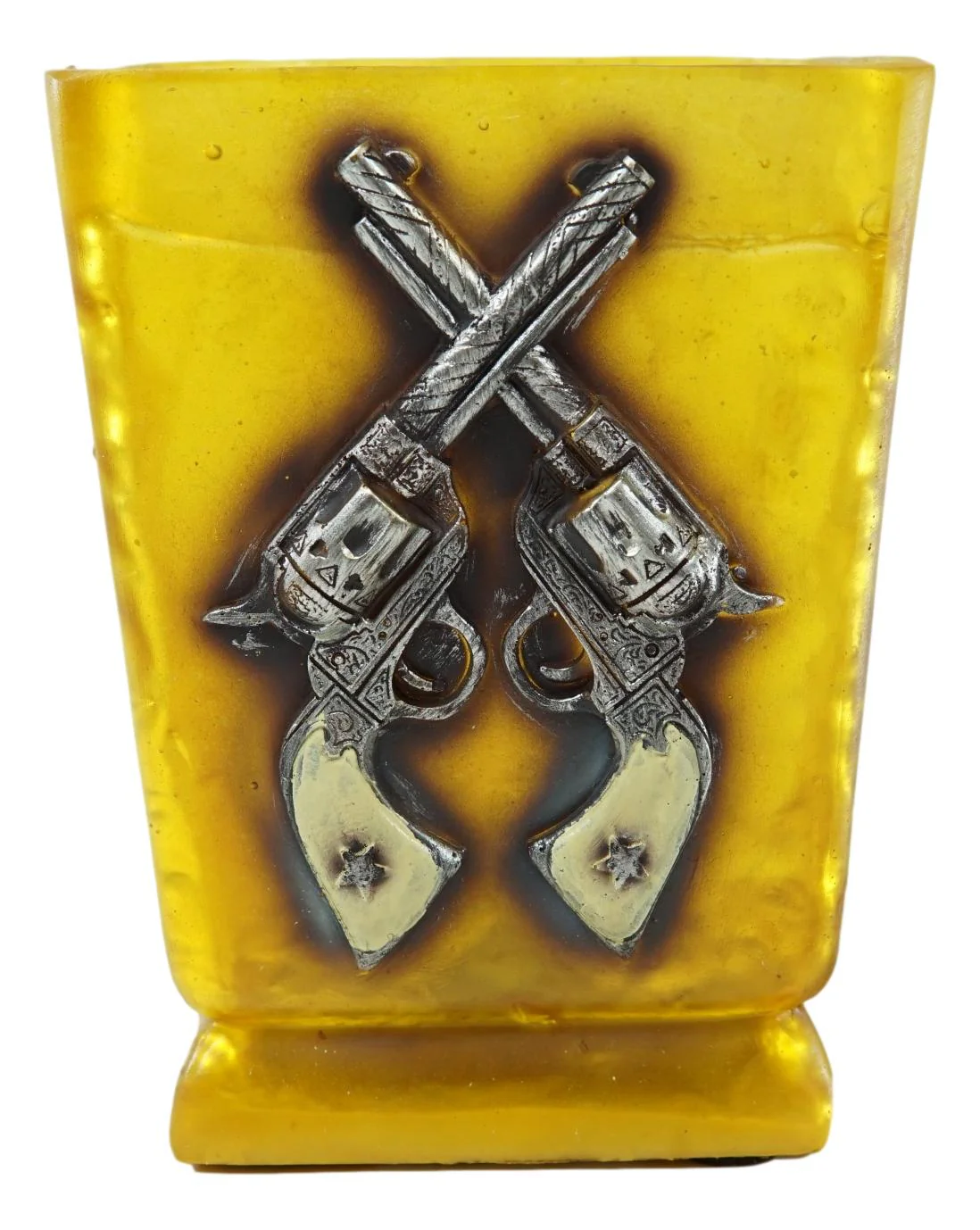 Western Cowboy Crossed Six Shooters Revolver Guns Acrylic Glass Night Light Lamp - Image 3