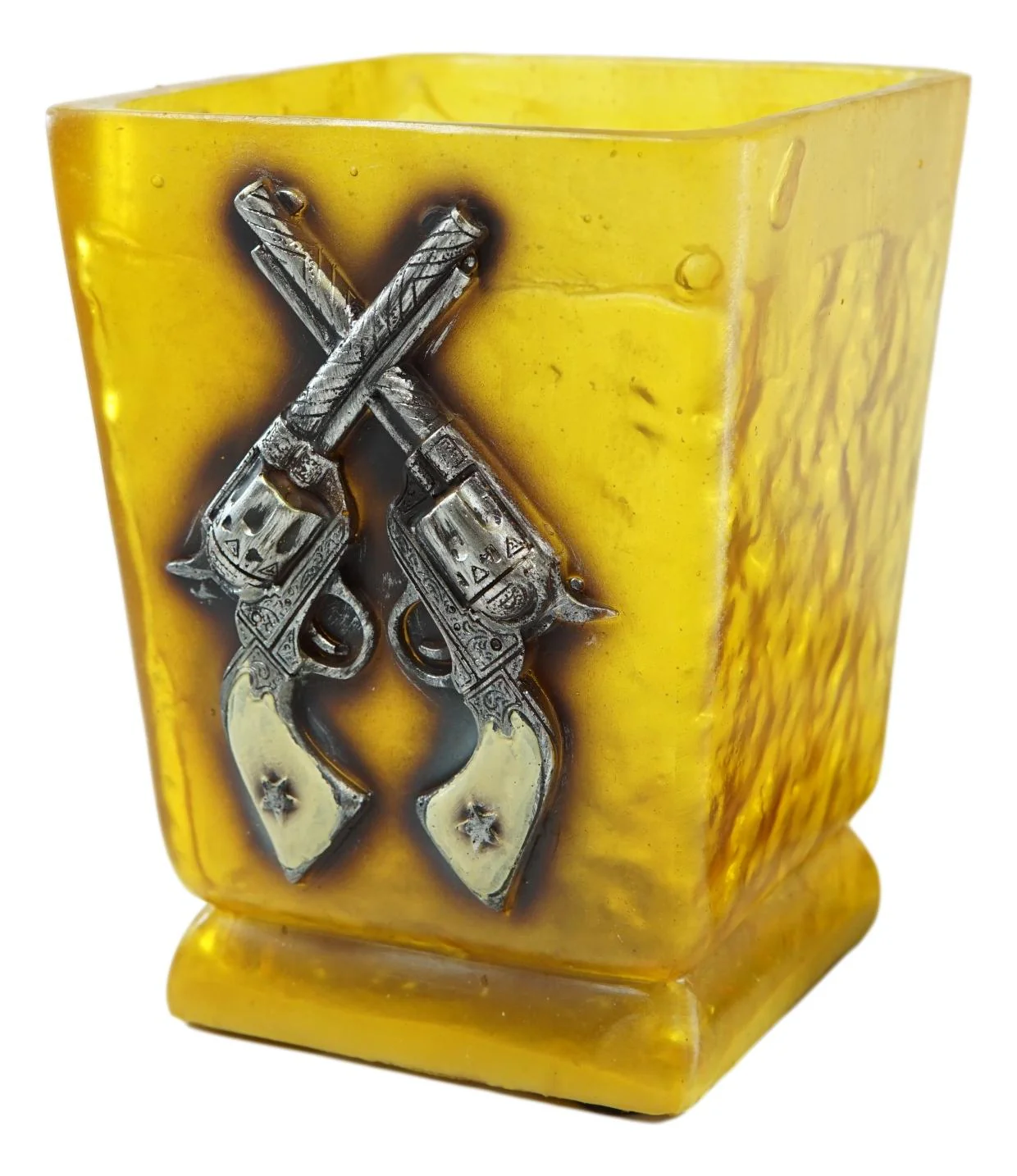 Western Cowboy Crossed Six Shooters Revolver Guns Acrylic Glass Night Light Lamp - Image 4